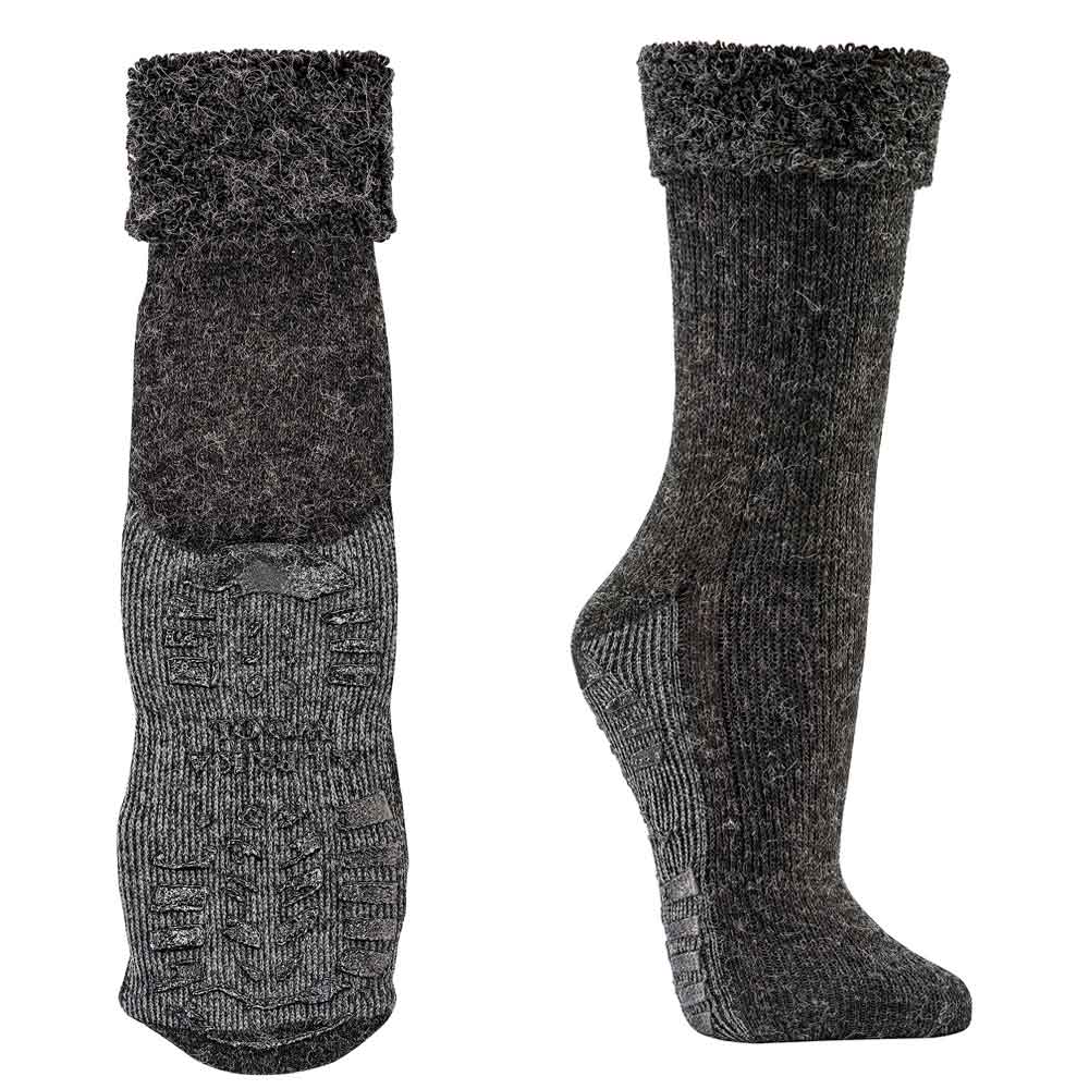 Flauschige Socken aus Alpakawolle mit Plüsch-Fütterung