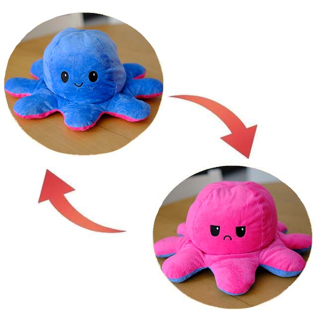 XXL Stimmungs-Oktopus Wende Plüschtier