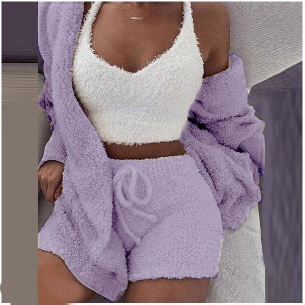 Flauschiges Lounge Set 3-teilig