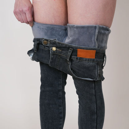 Warme Plüsch-Jeans Damen