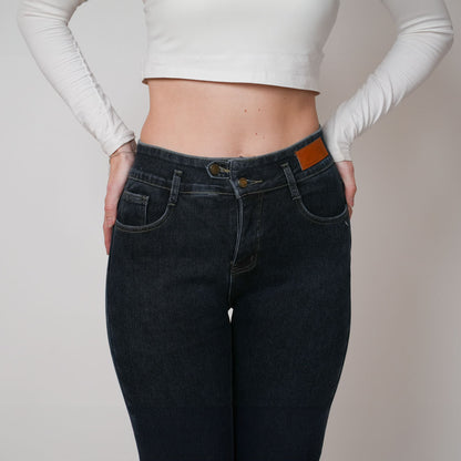 Warme Plüsch-Jeans Damen
