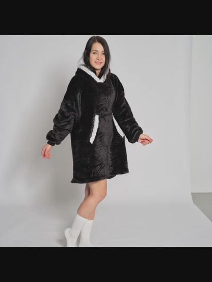 Decken-Hoodie - Schwarz