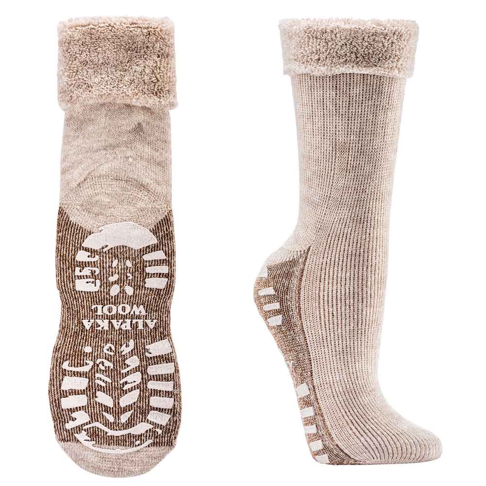 Flauschige Socken aus Alpakawolle mit Plüsch-Fütterung