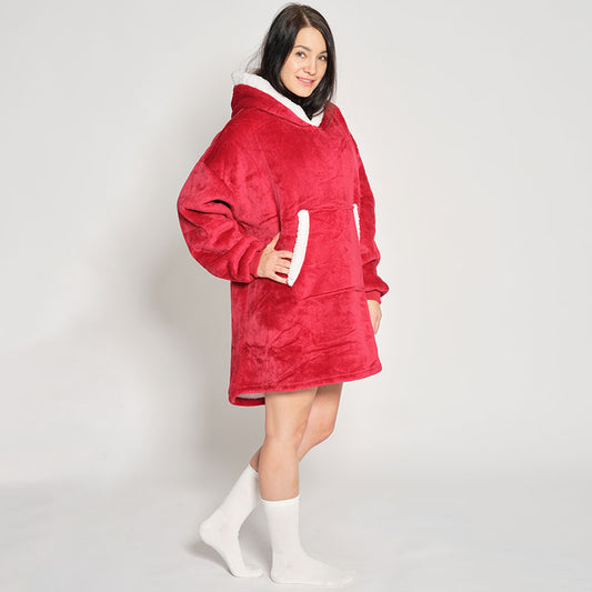 Decken-Hoodie - Weinrot