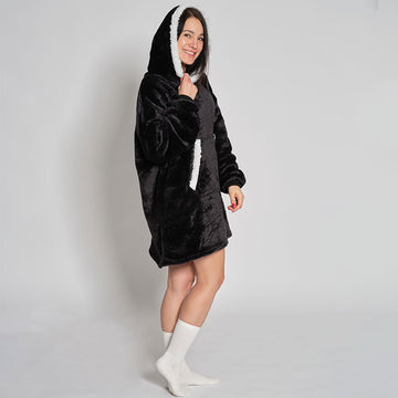 Decken-Hoodie - Schwarz